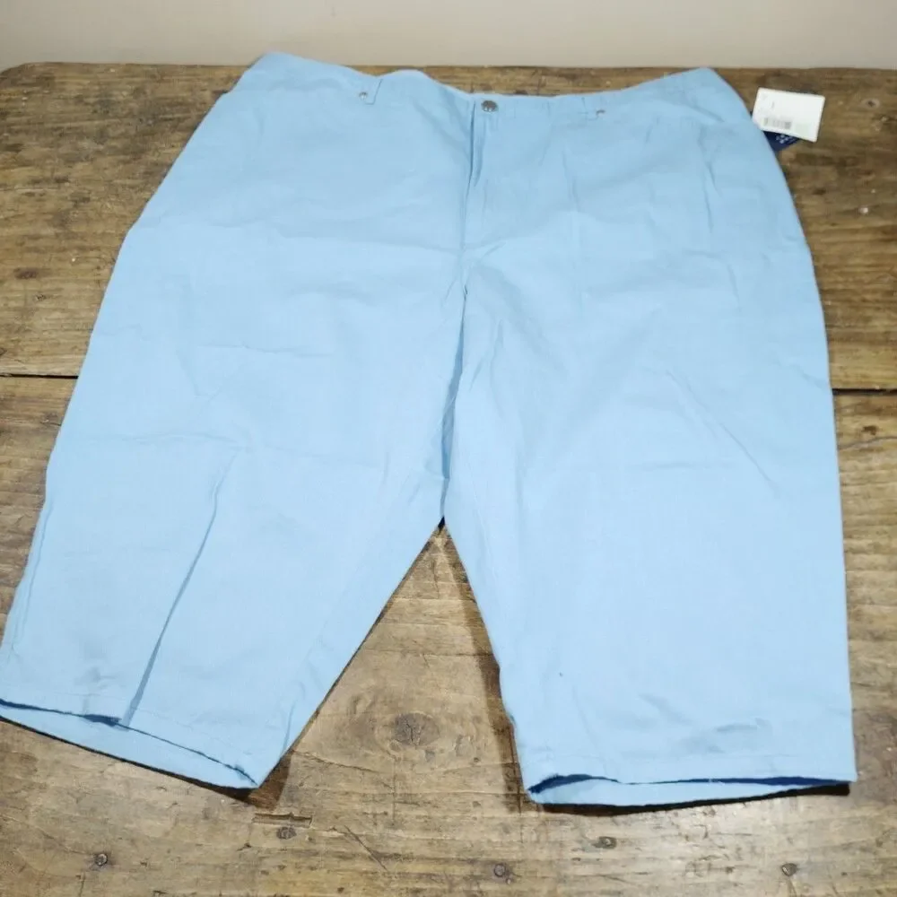 Liz Claiborne Crazy Horse Shorts Sz 24W Pants NWT Light Blue Cotton
